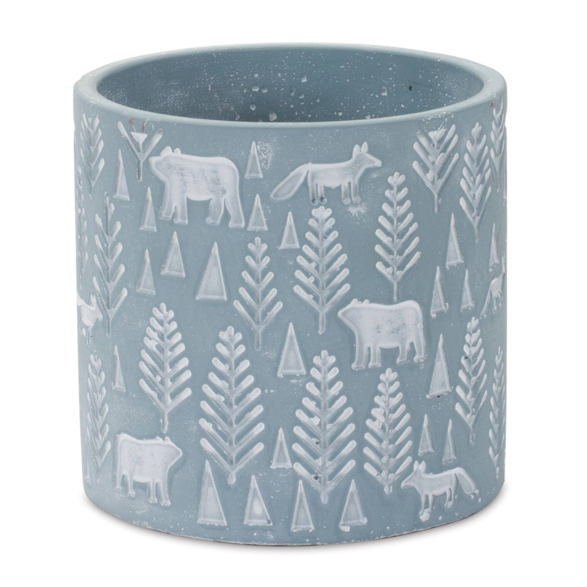Woodland Winter Stone Planter Set